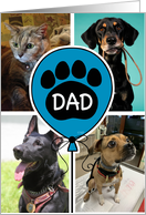Dad Balloon Pawprint Father’s Day Blue From Pet card