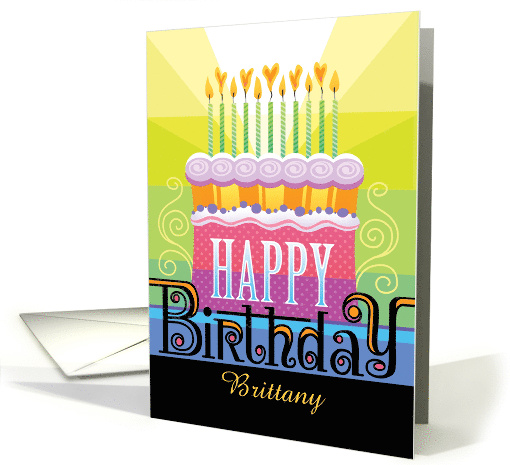 B Name Happy Birthday Cake Candle Heart Fames card (1630166)