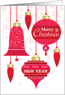 Business Merry Christmas Happy New Year Ornaments card