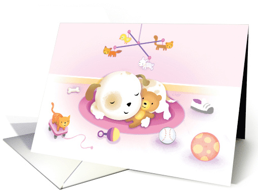 Congratulations New femaile Puppy Pink card (1670540)