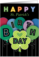 St. Patrick’s Birthday Shamrock Balloon card
