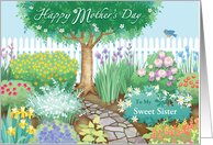 For Sister Flower Garden Happy Mother’s Day card