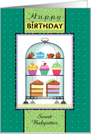 Sweet Babysitter Happy Birthday Cupcakes Treats Heart Sprinkles card