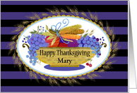 Custom Name Thanksgiving Hand Painted Fall Harvest Basket card