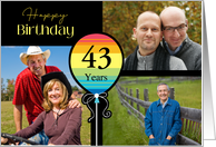 3 Photo 43rd Birthday Colorful Balloon card