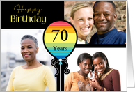 3 Photo 70th Birthday Colorful Balloon card