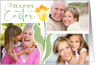 3 Photos Happy Easter Yellow Tulip card