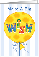 Make A Big Wish Birthday Yellow Balloon Typography Candles card