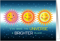 Encouragement Brighter Universe Smiling Sun card
