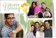 3 Photo Happy Norooz Yellow Tulip card