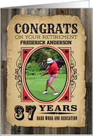 37 Years Custom Name Congratulations On Retirement Wanted Poster card