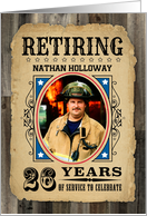 26 Years Custom Name Retirement Invite Wanted Poster card