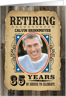 35 Years Custom Name Retirement Invite Wanted Poster card