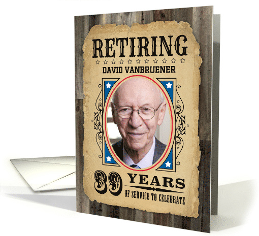 39 Years Custom Name Retirement Invite Wanted Poster card (1730306)