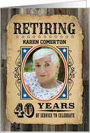 40 Years Custom Name Retirement Invite Wanted Poster card