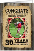 20 Years Custom Name Retirement Congratulations Wanted Poster card