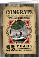 25 Years Custom Name Retirement Congratulations Wanted Poster card