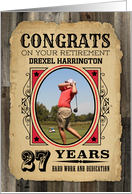 27 Years Custom Name Retirement Congratulations Wanted Poster card