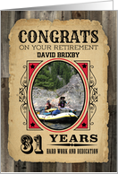 31 Years Custom Name Retirement Congratulations Wanted Poster card