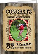 32 Years Custom Name Retirement Congratulations Wanted Poster card