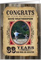 33 Years Custom Name Retirement Congratulations Wanted Poster card