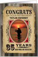 35 Years Custom Name Retirement Congratulations Wanted Poster card