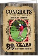 39 Years Custom Name Retirement Congratulations Wanted Poster card