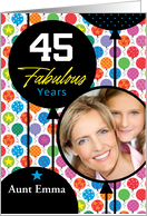 45th Birthday Colorful Floating Balloons With Stars And Dots card