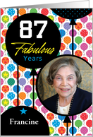 87th Birthday Floating Balloons Photo Card