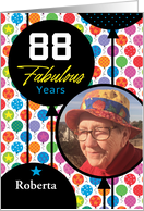 88th Birthday Floating Balloons Photo Card