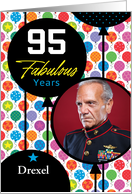 95th Birthday Floating Balloons Photo Card