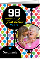 98th Birthday Floating Balloons Photo Card