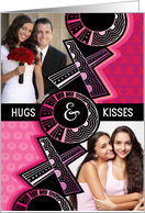 Hugs And Kisses Photo X O Red Pink Valentine card