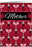 Mother Valentine Heart Brocade card