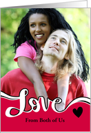 From Both Love Custom Photo Valentine Heart card