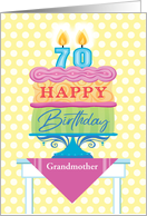 Grandmother 70th Birthday Cake With Numeral Candles card