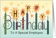 Employee Birthday Graphic Candle Typography card