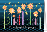Employee Birthday Graphic Candles Typography card