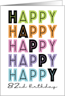 82nd Happy Birthday Typography card