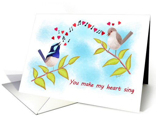 Adorable Birds - You make my heart sing card (1418610)