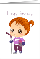 Happy Birthday Female Ice Hockey Player card