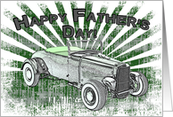 Happy Father’s Day classic car with sunburst card