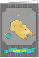 Cute sleeping puppy. Wake up! Custom text card