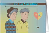 Be my Valentine. Romantic Card for Lesbians card