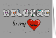 Romantic Vintage Card. Welcome to my Heart card