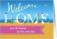 Welcome Home from the hospital, my dear aunt. Custom Text Front card