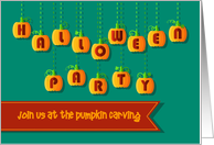 Halloween Party Invitation. Funny pumpkins font. Custom text front card