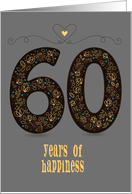 Sixty Years of Happiness. Wedding Anniversary. Custom text card