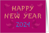 Radiant Beginnings: Captivating Happy New Year Greeting for 2024 card