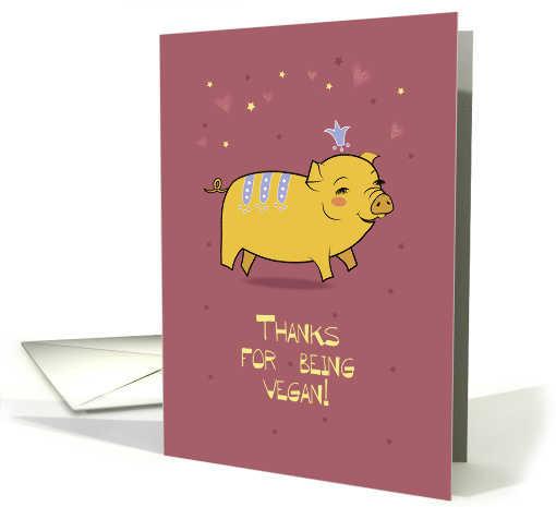 Thanks for being vegan! 2031 Year of the Pig. Cartoon Pig... (1545898)